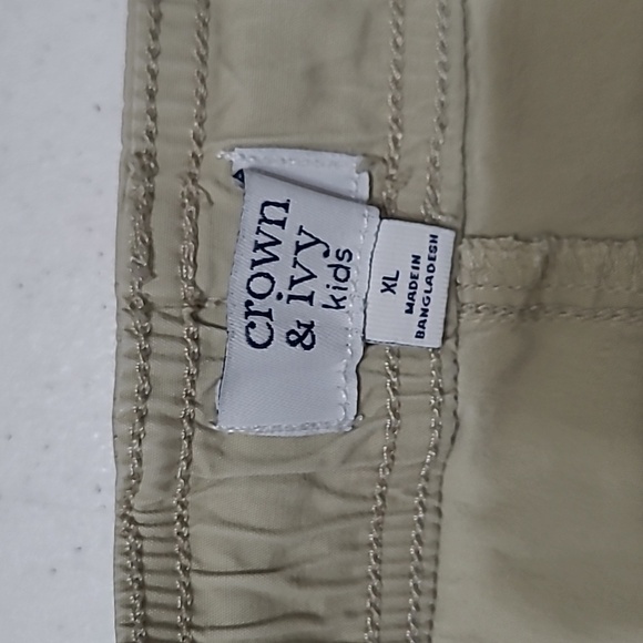 💥3for$12💥 Crown & Ivy Kids Khaki Pullon Shorts size XL - Picture 4 of 5